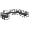 vidaXL Tuinbankenset met kussen 9 pcs Zwart Aluminium