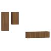 vidaXL 4-delige Tv-meubelset bewerkt hout bruin eikenkleur