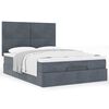 vidaXL Ottoman bed met matrassen 140x200cm fluweel donkergrijs