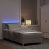 vidaXL LED Box Spring Bed met matras met LED Taupe 90 x 200 cm Stof