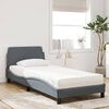 vidaXL Bed met matras "Dover" fluweel donkergrijs 90x200 cm