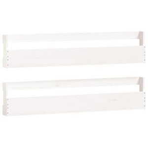 vidaXL Wandschoenenrekken 2 st 110x9x23 cm massief grenenhout wit