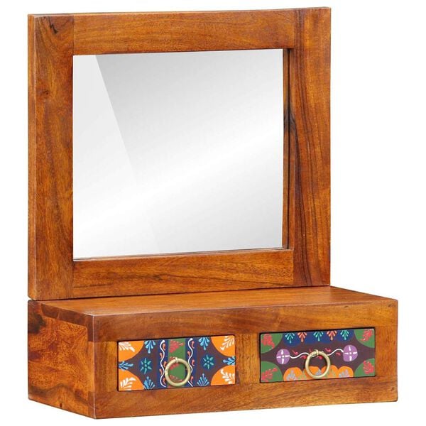 vidaXL Wandkast met lade Bruin 40 x 20 x 50 cm Massief acaciahout