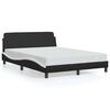 vidaXL Bedframe "Dover" kunstleer zwart en wit 140x190 cm
