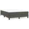 vidaXL Boxspring met matras fluweel donkergrijs 140x190 cm