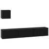 vidaXL Tv-meubelset Wandgemonteerd 4 pcs Zwart Eiken Bewerkt hout