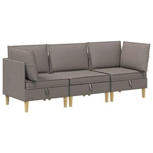 vidaXL Modulaire Sofa Set met Opslag 3 st Taupe Stof