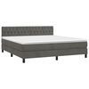 vidaXL Boxspring met matras en LED fluweel donkergrijs 160x200 cm