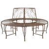vidaXL Boom bank 8-Aantal zitplaatsen &Oslash; 160 x 89 cm Staal Antiek Bruin