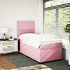 vidaXL Boxspring met matras fluweel roze 90x200 cm