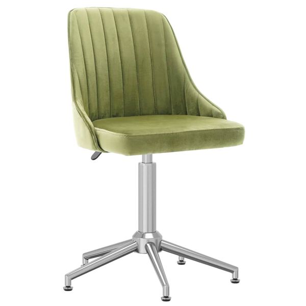 vidaXL Eetkamerstoelen draaibaar 2 st fluweel lichtgroen