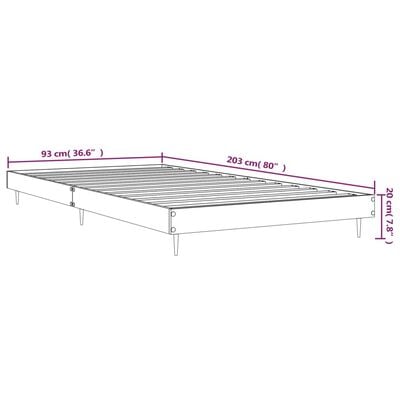 vidaXL Bedframe zonder matras hout gerookt eikenkleurig 90x200 cm