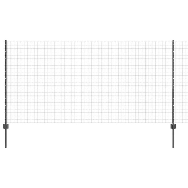 vidaXL Hek met Paal Grijs 1,2 x 10 m Staal en PVC