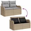 vidaXL Tuin Sofa Set met kussen met kussen 9 pcs Beige Poly Rattan