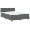 vidaXL LED Box Spring Bed met hoofdeinde Donkergrijs 160 x 200 cm Stof