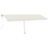 vidaXL Luifel automatisch met LED en windsensor 600x300 cm cr&egrave;mekleur