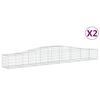 vidaXL Schanskorven 2 st gewelfd 400x50x40/60 cm ijzer