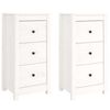 vidaXL Dressoirs 2 st 40x35x80 cm massief grenenhout wit