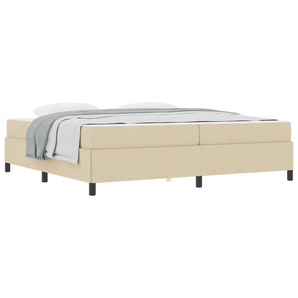 vidaXL Boxspringbed Cr&egrave;me 200 x 200 cm Stof