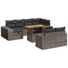 vidaXL 11-delige Loungeset met kussens poly rattan grijs