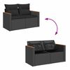 vidaXL 6-delige Loungeset met kussens poly rattan zwart