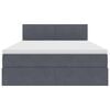 vidaXL Opbergbed met LED met matras Donkergrijs 140 x 200 cm Fluweel