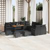vidaXL Tuin Sofa Set met kussen 14 pcs Zwart Poly riet