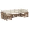 vidaXL Tuinbankenset 7 st 7-Aantal zitplaatsen Beige en Cr&egrave;me Wit