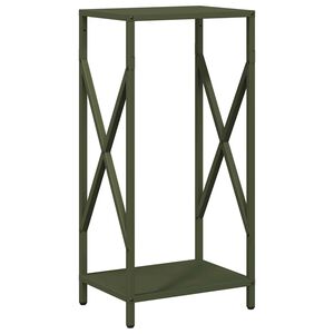 vidaXL Brandhoutrek 34x25x70 cm koudgewalst staal olijfgroen