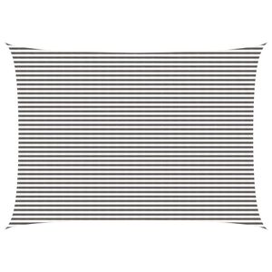 vidaXL Zonneschaduwzeil 5 x 8 m HDPE Rechthoekig Lichtgrijs en wit.