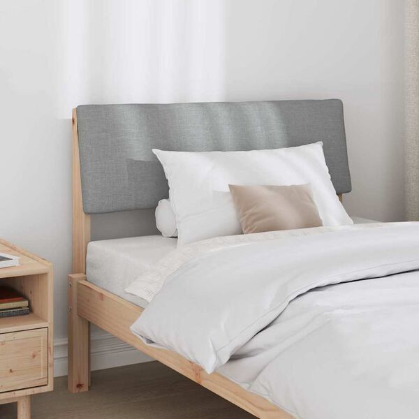 vidaXL Gestoffeerd hoofdbord Lichtgrijs 100 cm Massief grenenhout