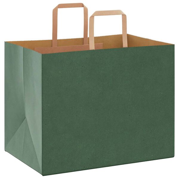 vidaXL Papieren zakken 50 st met hengsels 32x22x24 cm groen