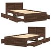 vidaXL Bedframe met hoofdeinde bewerkt hout bruineikenkleur 90x200 cm