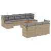 vidaXL 11-delige Loungeset met kussens poly rattan gemengd beige