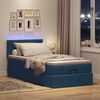 vidaXL Bed poef met matras en LED's 90x200 cm stof blauw
