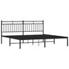 vidaXL Bedframe met hoofdbord metaal zwart 183x213 cm