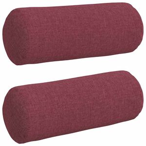 vidaXL Bolster Kussens 2 st Stof Wijnrood &Oslash; 15 x 40 cm
