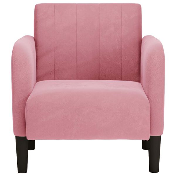 vidaXL Fauteuil met armleuningen 54 cm fluweel roze