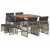 vidaXL 9-delige Tuinset met kussens poly rattan grijs