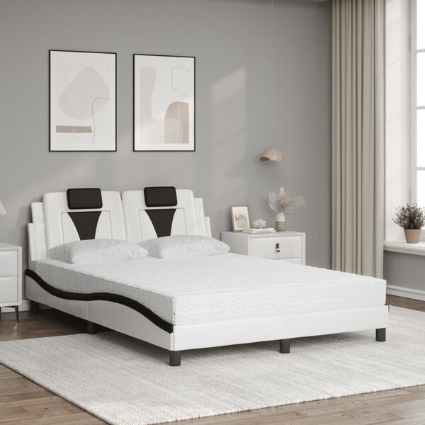 vidaXL Bed "Viana" met matras kunstleer zwart en wit 120x200 cm
