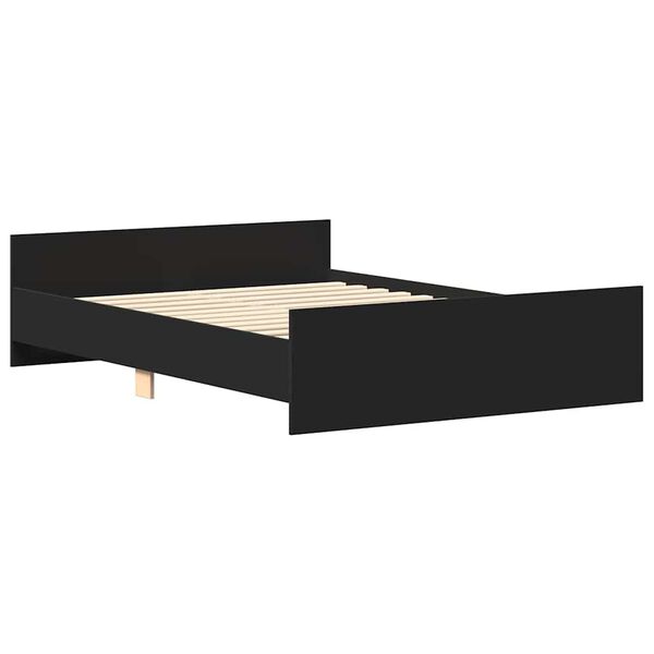 vidaXL Bedframe met hoofd- en voeteneinde zwart 140x190 cm