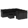 vidaXL 9-delige Loungeset met kussens poly rattan zwart