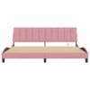 vidaXL Bedframe met LED zonder matras "Hanko" fluweel roze 200x200 cm