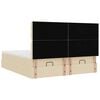 vidaXL Ottoman bed met matrassen 160x200cm stof cr&egrave;mekleurig