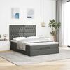 vidaXL Ottoman bed met matras en LED's 140x190cm stof donkergrijs