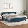 vidaXL Boxspring met matras fluweel donkerblauw 180x200 cm