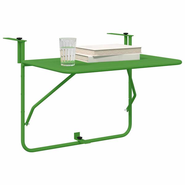 vidaXL Hangende Balkon Tafel Groen 60 x 39 x 65 cm Staal