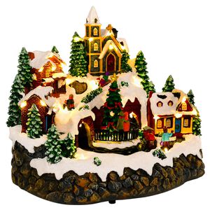 vidaXL Kerstdorp met trein SALO 25,5 x 20 x 23 cm Kunststof
