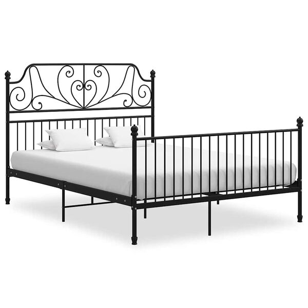 vidaXL Bedframe metaal zwart 140x200 cm
