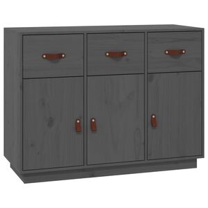 vidaXL Dressoir 100x40x75 cm massief grenenhout grijs